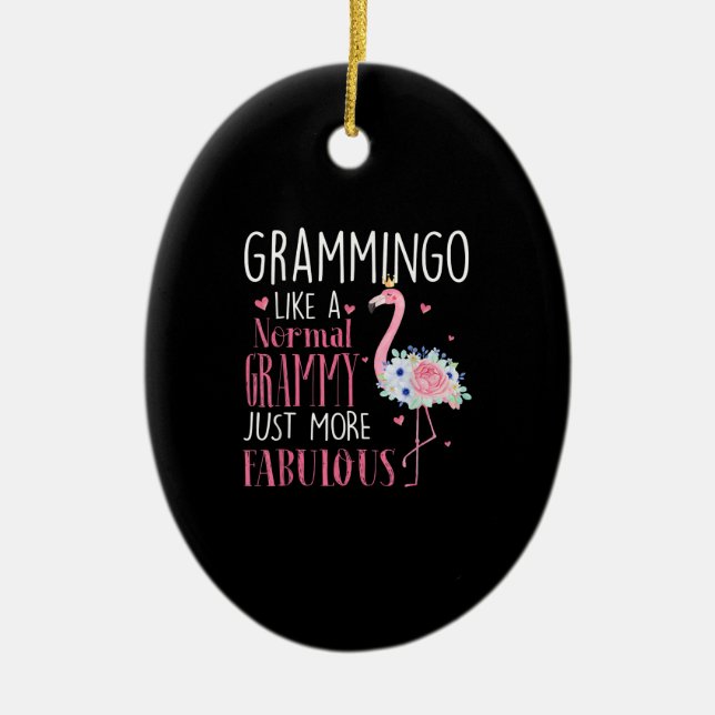 Flamingo Grammingo som en vanlig Grammy-gåva Julgransprydnad Keramik (Framsidan)