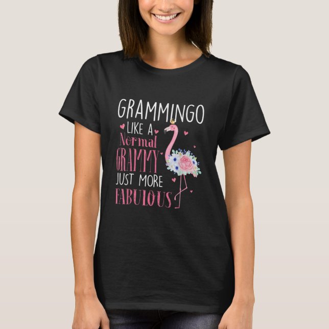 Flamingo Grammingo som en vanlig Grammy-gåva T Shirt (Framsida)