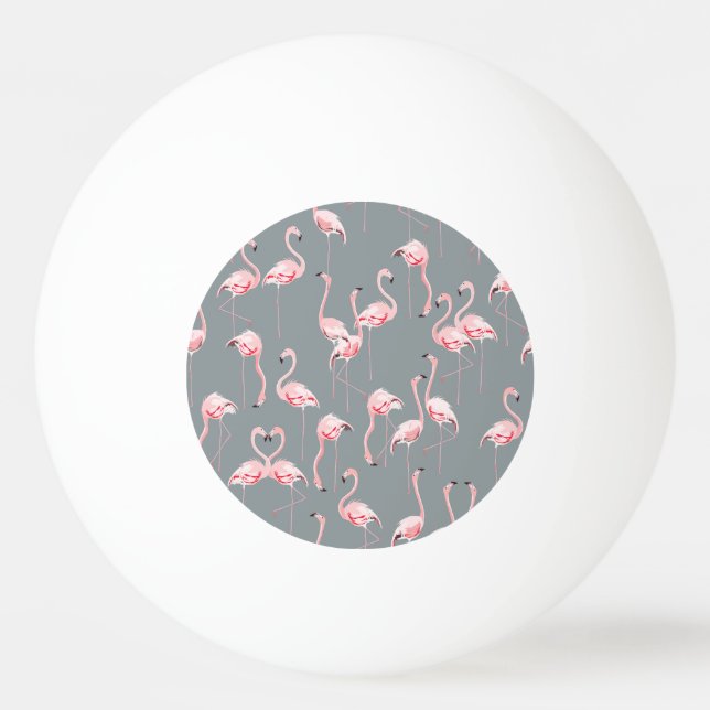 Flamingo Grått: Vintage Sömlöst Mönster. Pingisboll (Framsidan)