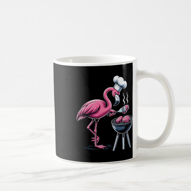 Flamingo Grilling Grill Rbecue Bbq För manar kvinn Kaffemugg (Höger)