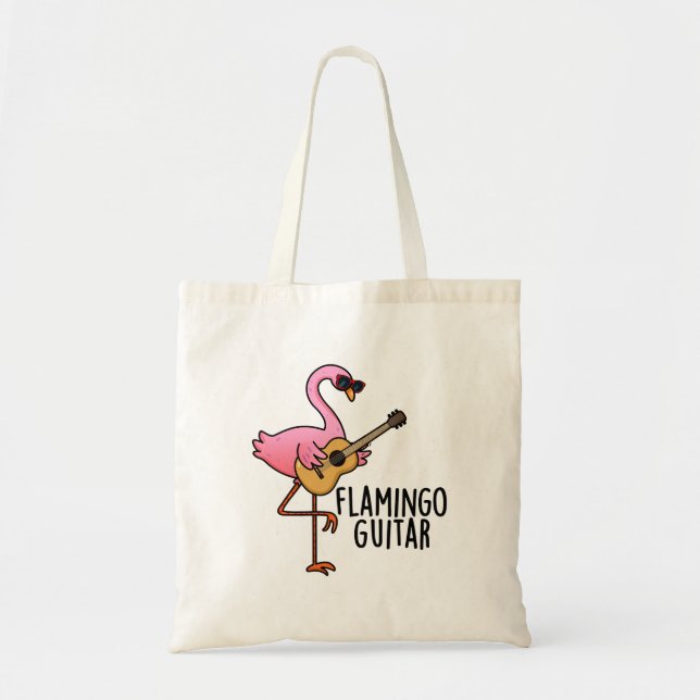 Flamingo Guitar Funny Music Pun Tygkasse (Framsidan)