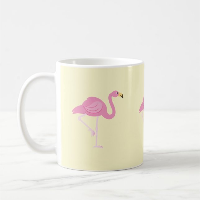 Flamingo, Gult, sommar, Trendig, Mugg (Vänster)