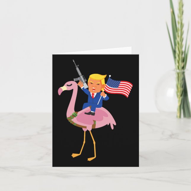 Flamingo Gun Merica 2020 Valection Maga Republican Kort (Framsida)