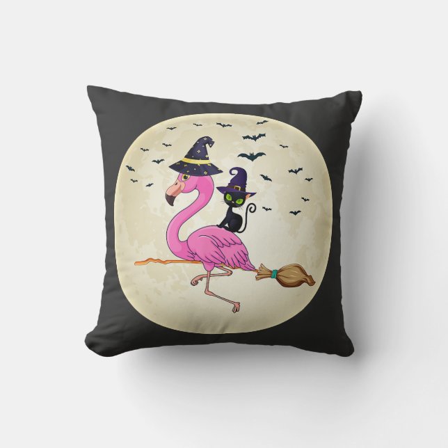 flamingo Halloween Costume Flamingo cat Halloween Kudde (Framsida)
