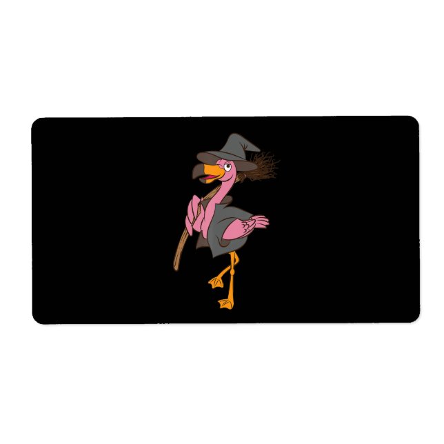 Flamingo | Halloween Flamingo Witch Coola Rosa Bir Fraktsedel (Framsidan)
