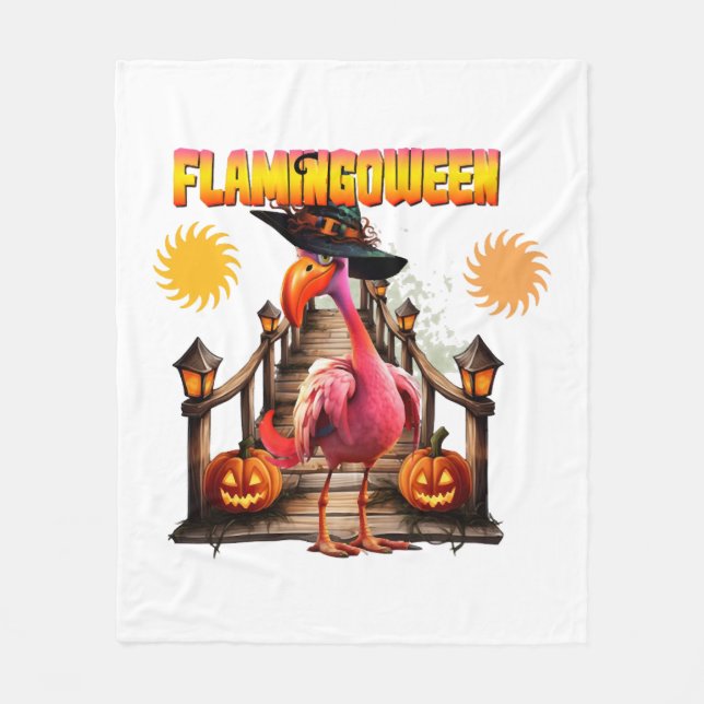 Flamingo Halloween Fleecefilt (Framsidan)