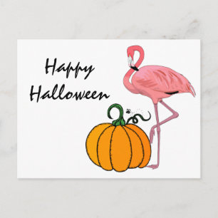 Flamingo Halloween-pumpa Vykort