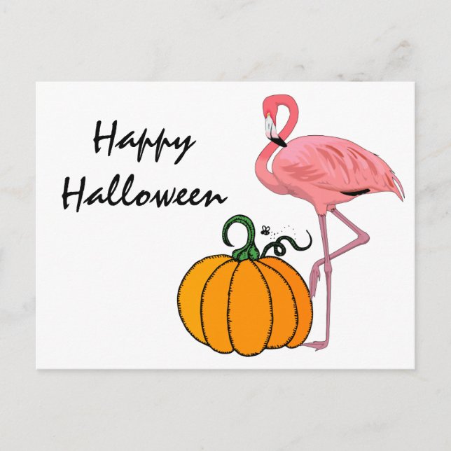 Flamingo Halloween-pumpa Vykort (Framsida)