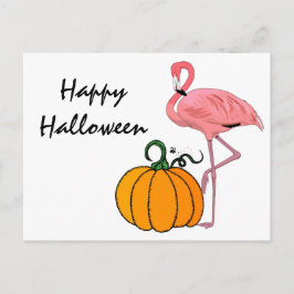 Flamingo Halloween Pumpkin Vykort