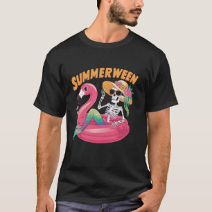 Flamingo Halloween Spooky Wading Bird Scary Trick T Shirt