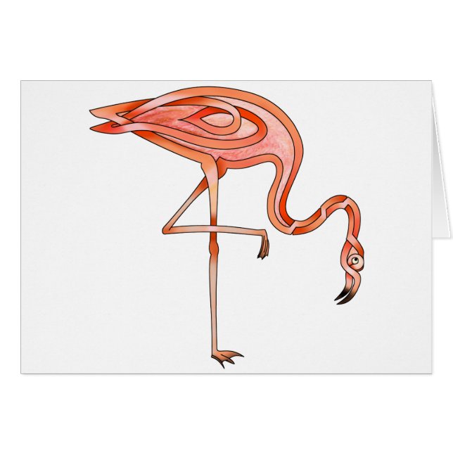 Flamingo Hälsningskort (Framsidan Horizontal)