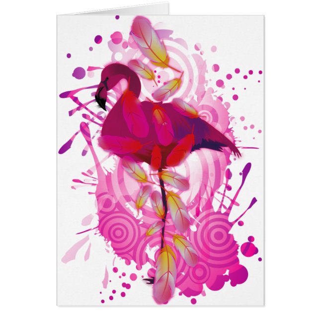 Flamingo Hälsningskort (Framsidan)
