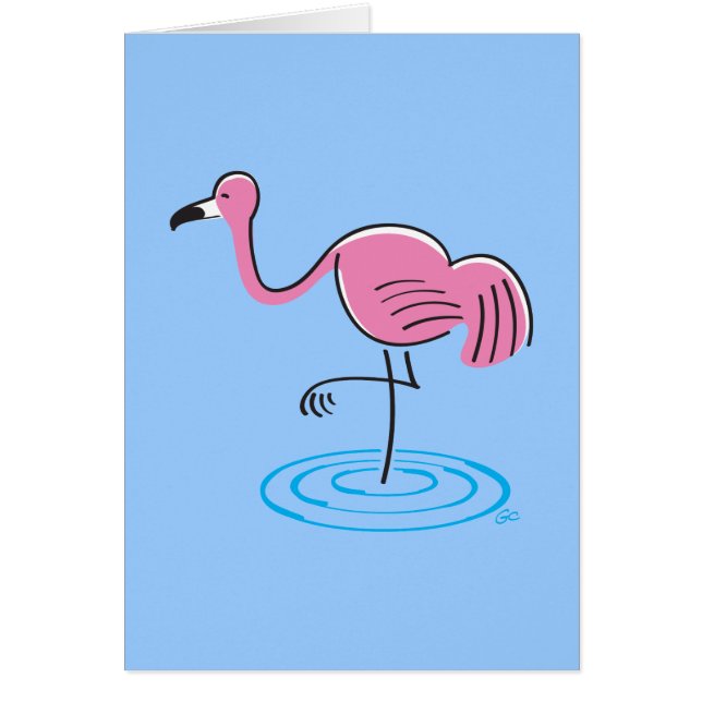 Flamingo Hälsningskort (Framsidan)