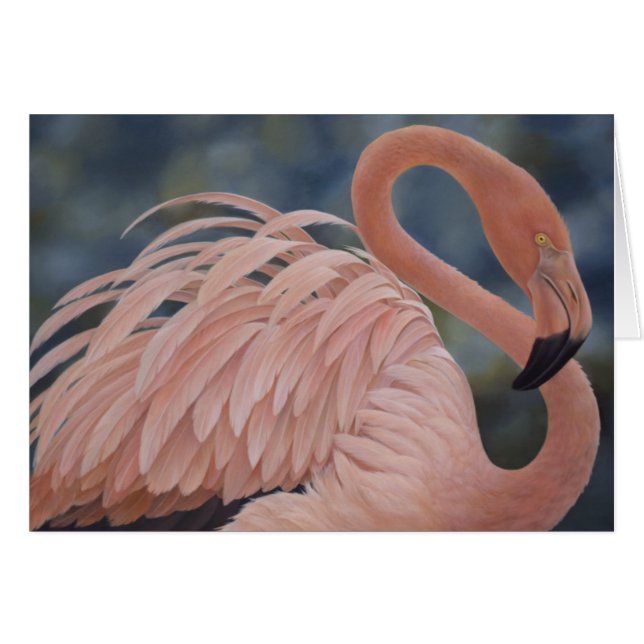 Flamingo Hälsningskort (Framsidan Horizontal)