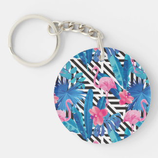 Flamingo & handflatan på geometriskt mönster