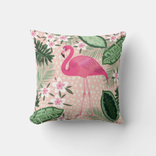 Flamingo, handflatan träd, köksdesign kudde