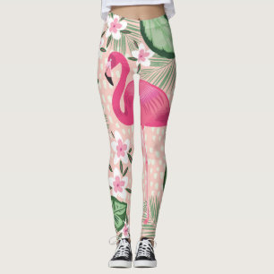 Flamingo, handflatan träd, köksdesign leggings