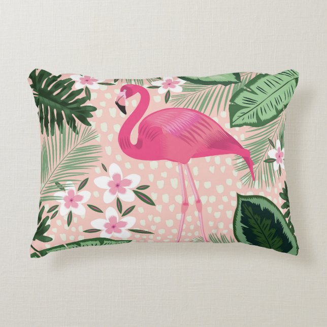 Flamingo, handflatan träd, köksdesign prydnadskudde (Framsidan)