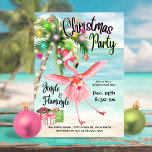 Flamingo Handflatan Träd Tropical Beach-jul Party Inbjudningar<br><div class="desc">Få dina gäster upphetsade till "Jingle & Flamingle" med den här tropiska julfestinbjudan! Med en lekfull rosa flamingo som dansar under handflatan Julgran vid havet, ger denna utformning liv åt näbba helgdag vibes. Perfekt för alla som vill byta ut snö mot sand den här julhelgen, kommer denna inbjudan att få...</div>