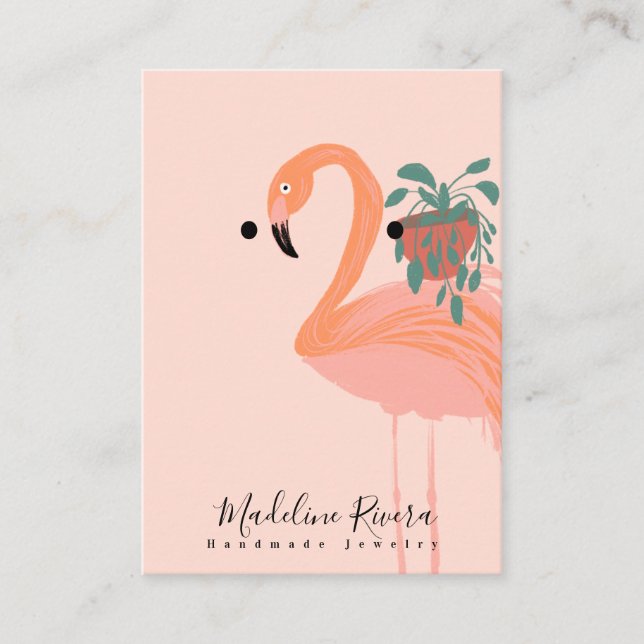 Flamingo Handgjorda Konsthantverk Örhänge Visnings (Framsida)