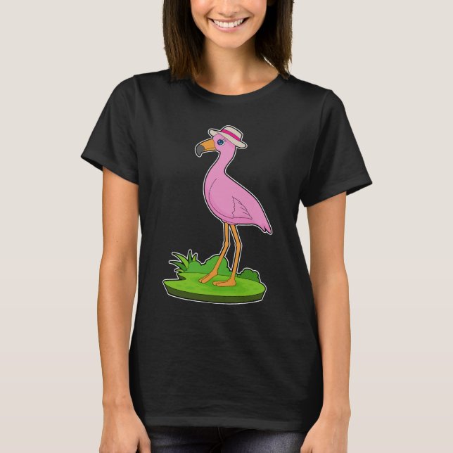 Flamingo Hat T Shirt (Framsida)
