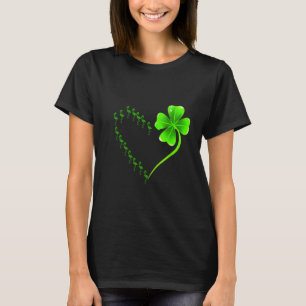 Flamingo Heart Irish Shamrock Heart Klöver St Pat T Shirt