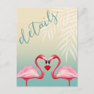 Flamingo Heart Kiss Mottagningsdetaljer mintblå Tilläggskort