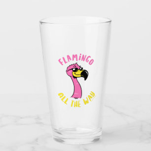 Flamingo hela vägen glaskopp