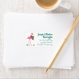 Flamingo Helgdag Wide Adressetiketters Adressetikett