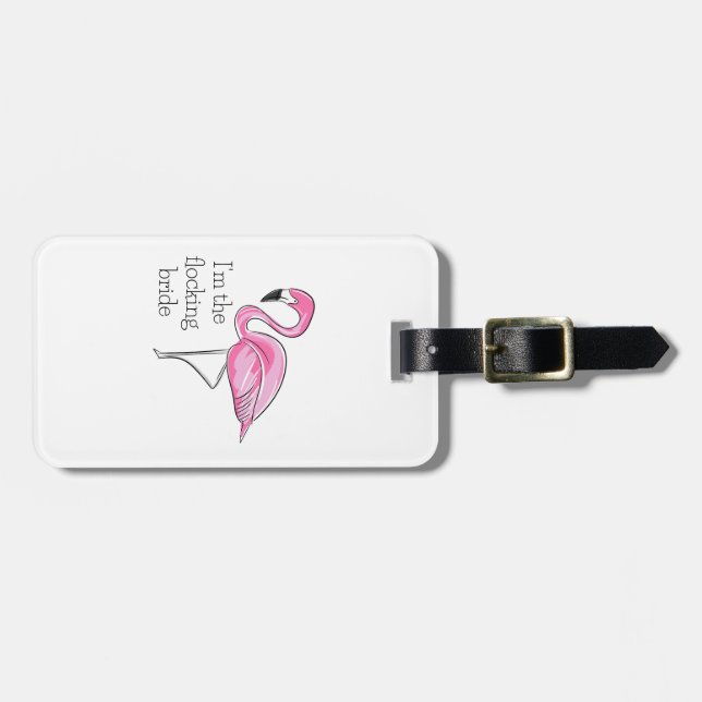 Flamingo Henparty Jag är den flockande bruden Bagagebricka (Horisontell Framsida)