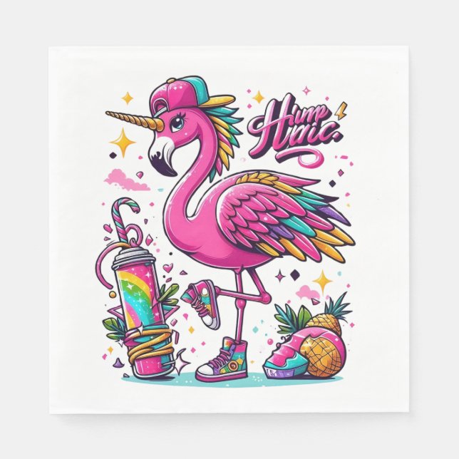 Flamingo hiphop pappersservett (Framsidan)