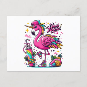 Flamingo hiphop vykort