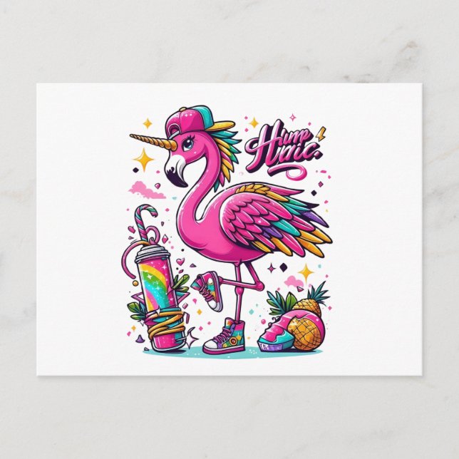 Flamingo hiphop vykort (Framsida)