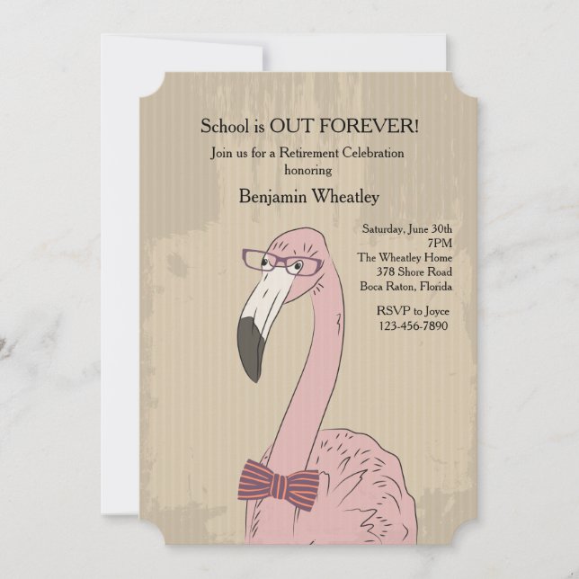 Flamingo Hipster Inbjudan (Framsida)