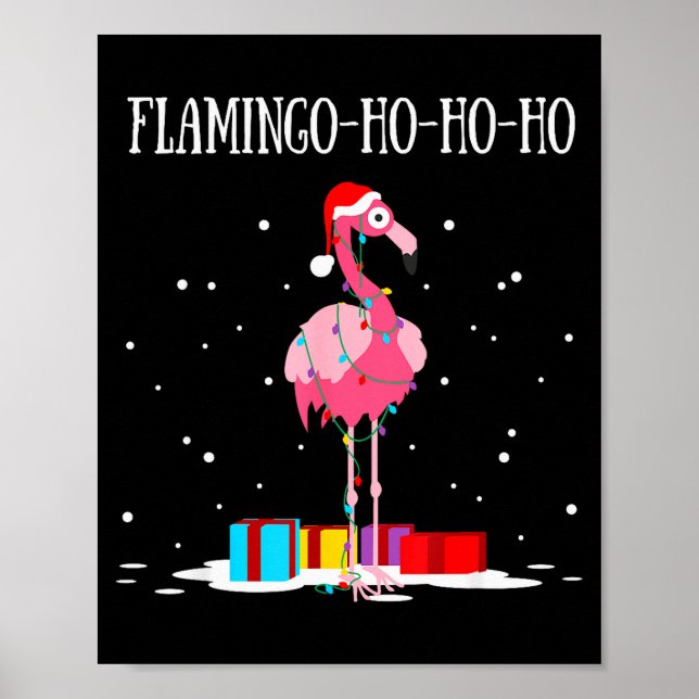 Flamingo Ho Ho Ho Nk Christmas Tree Lights Chain X Poster (Framsidan)