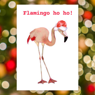 Flamingo ho ho pusha vattenfärgen, rolig julklapp julkort