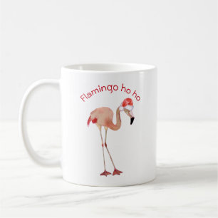 Flamingo ho ho pusha vattenfärgsjul - helgdag kaffemugg