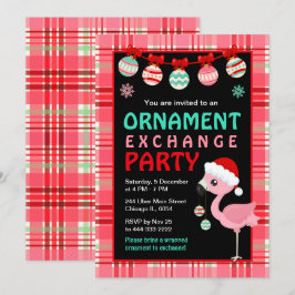 Flamingo Holiday Ornament Utbytesfest Inbjudningar