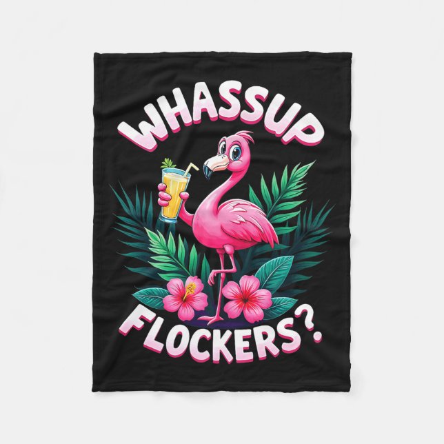 Flamingo Humor Quote Flamingo Lover Whup Flockers  Fleecefilt (Framsidan)