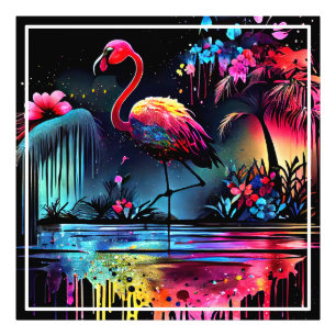 Flamingo i A Sjö-63852 Fototryck