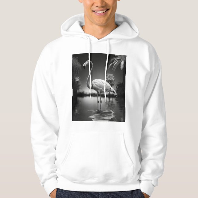 Flamingo i Bassäng Hoodie (Framsida)