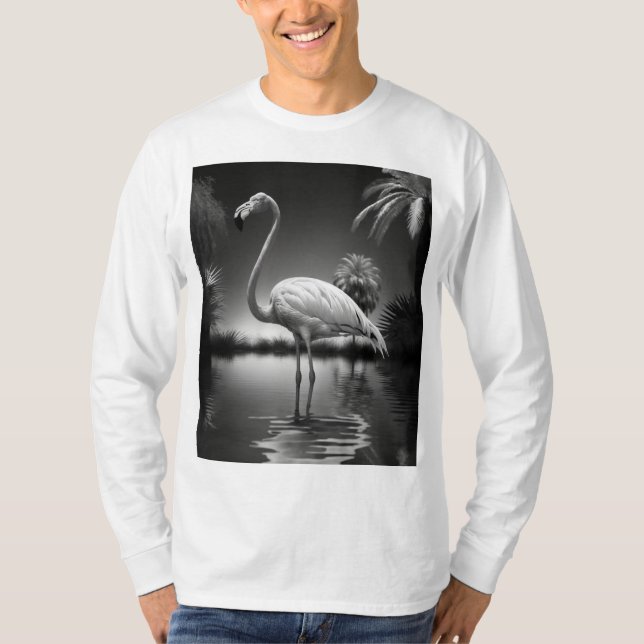 Flamingo i Bassäng T Shirt (Framsida)
