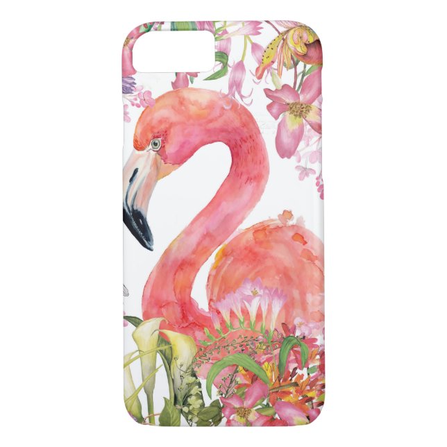 Flamingo i blommadjungeln - sommarmönster Case-Mate iPhone skal (Baksida)