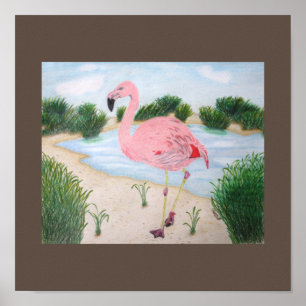 Flamingo i Kanvastrycket Marsh Poster