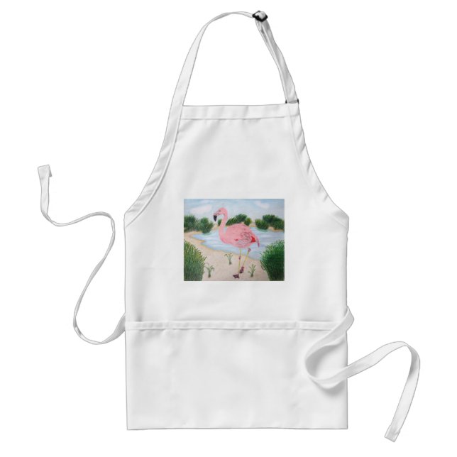 Flamingo i Marsh Apron Förkläde (Framsidan)