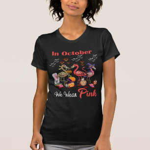 Flamingo i oktober Bära Rosa Breast Cancer Hal T Shirt