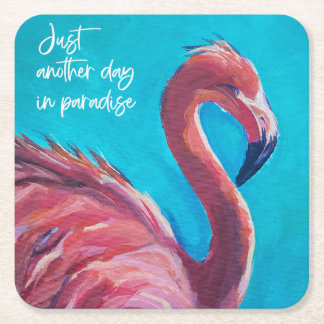 Flamingo i paradisuppsättningen underlägg papper kvadrat