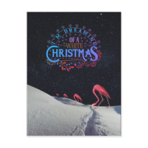 Flamingo i snö med rymd jul konstig