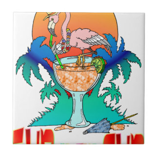 Flamingo i Sol Kakelplatta