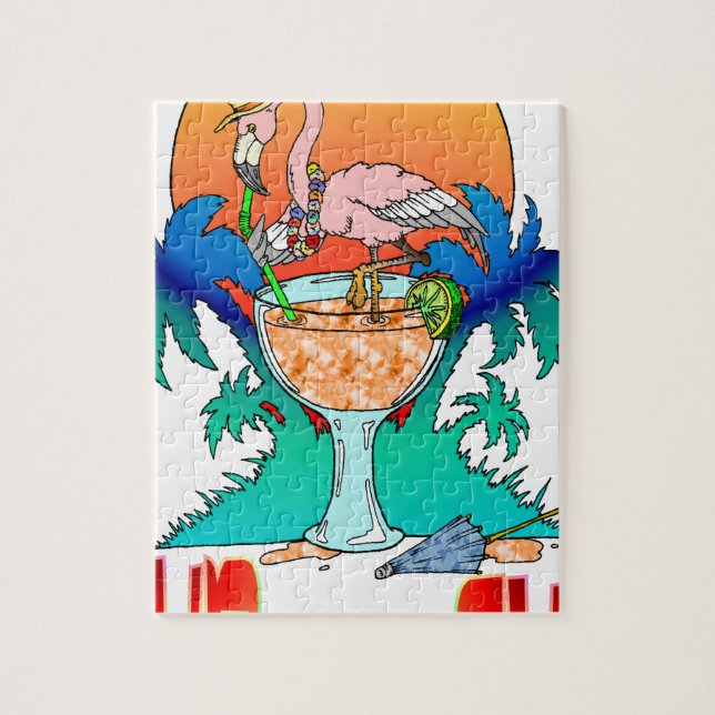 Flamingo i Sol Pussel (Vertikal)